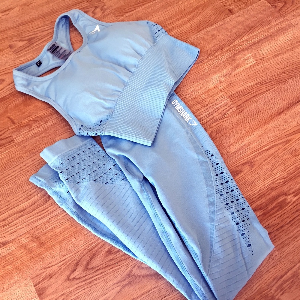 Gymshark Energy Seamless Sky Blue Set XS